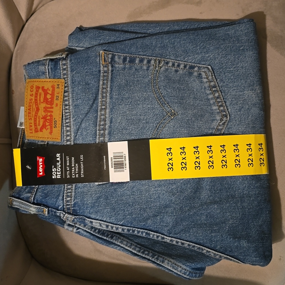 Levis 505 regular mens jeans size: 33 x 34